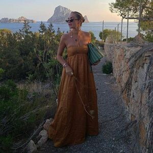 Dissh Gia Tangerine Linen Dress